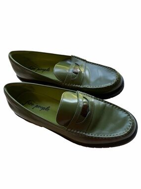 Free People Olive Green Rain Penny Loafers Men’s Size 40 US 7-7.5 Excellent